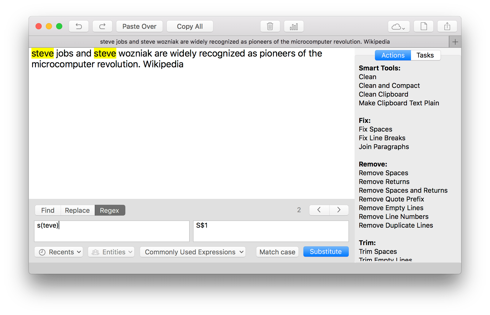 mac app for testing regular expressions